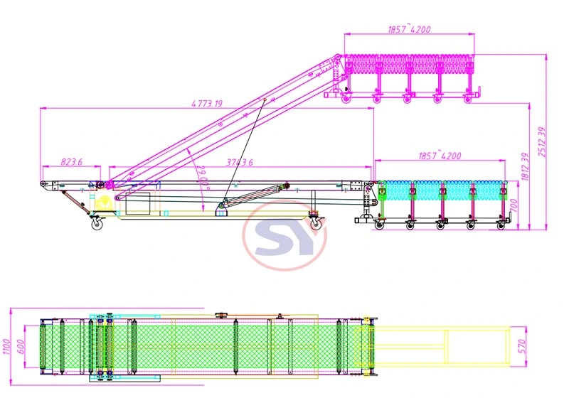 Mobile Flexible Belt Conveyor Telescopic Conveyer Combined for Container Truck Warehouse Loading Unloading