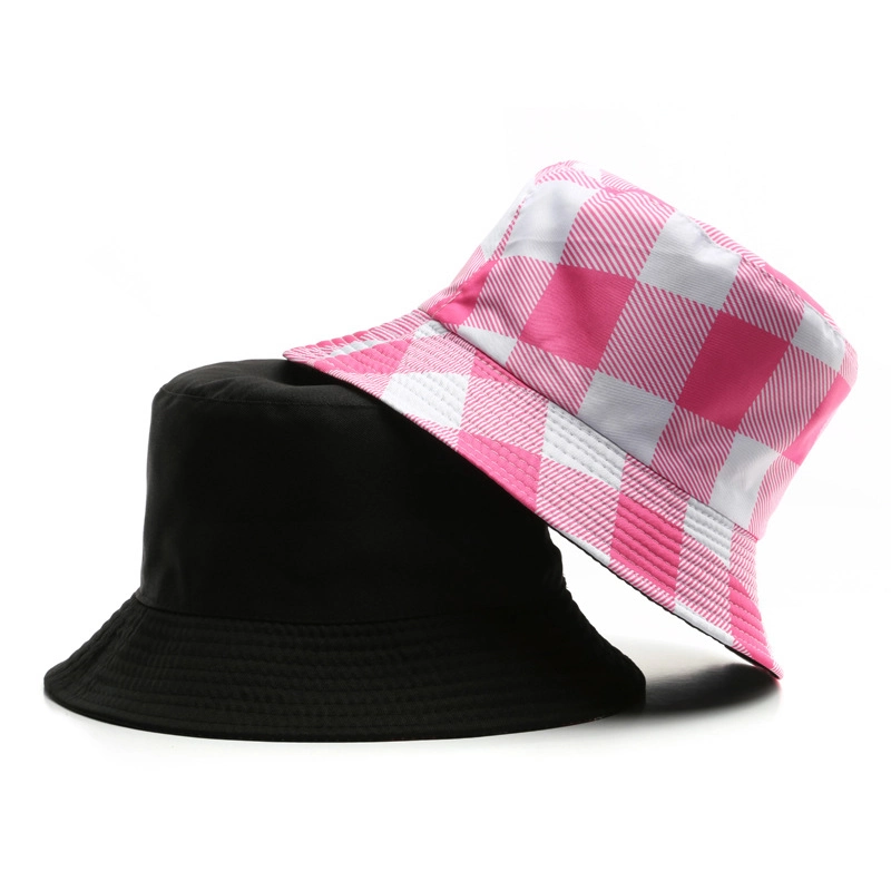 Spring Summer Fashion Custom Cotton Double Sides Outdoor Sun Protection Bucket Hat Fisherman Hat