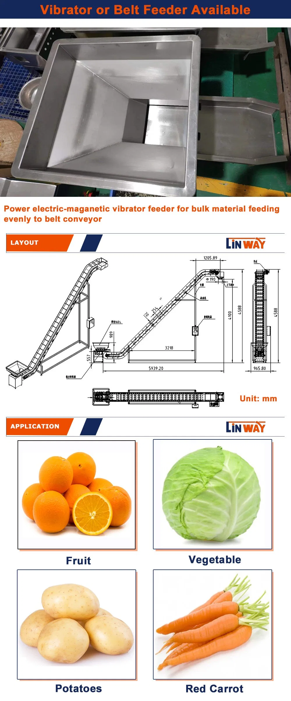 Linway Cheap Stainless Steel Frame Plastic Modular Inclined Belt Lifting Conveyor for Pickled Radishes