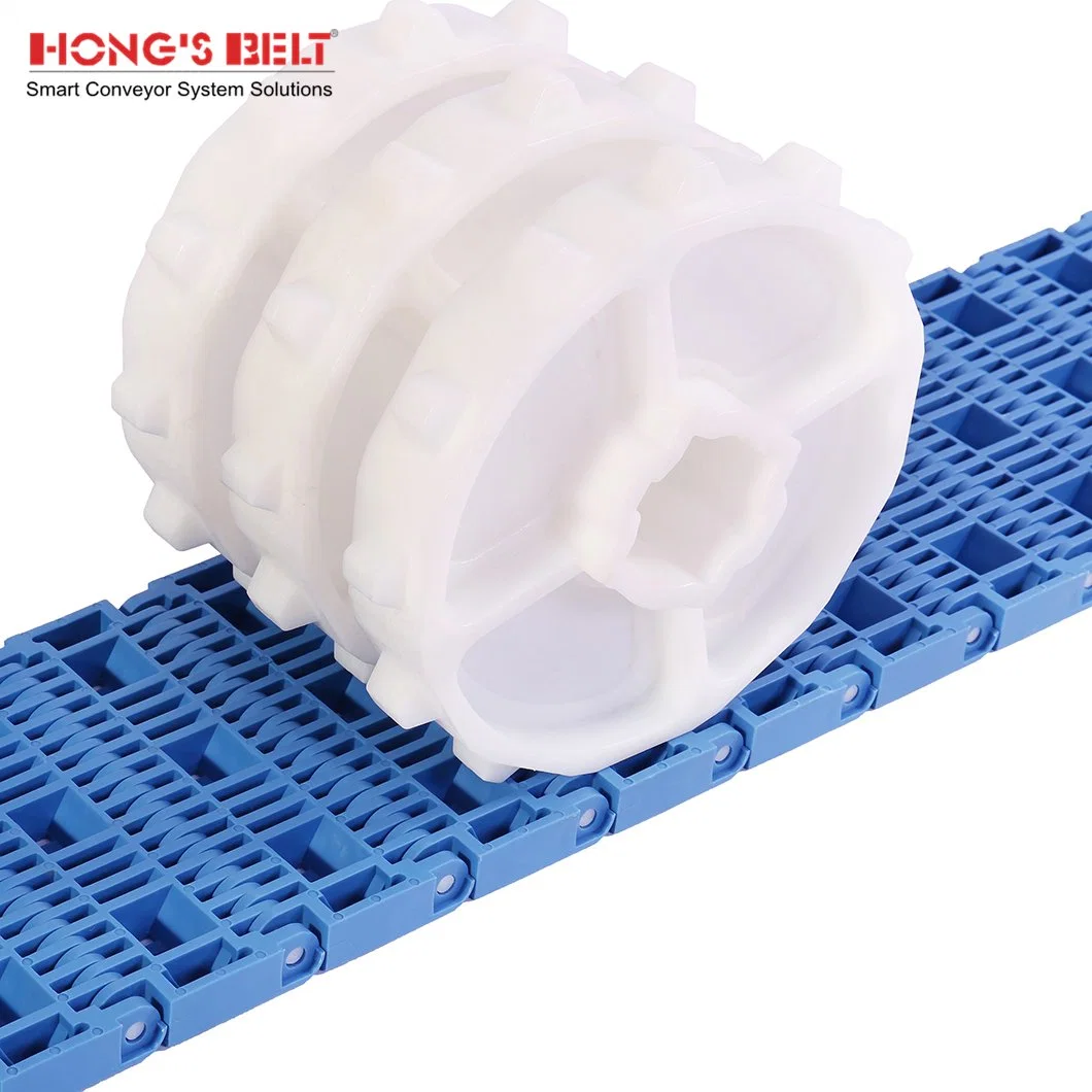 Hongsbelt HS-901b Flush Grid Modular Plastic Conveyor Belt for Seafood Processing