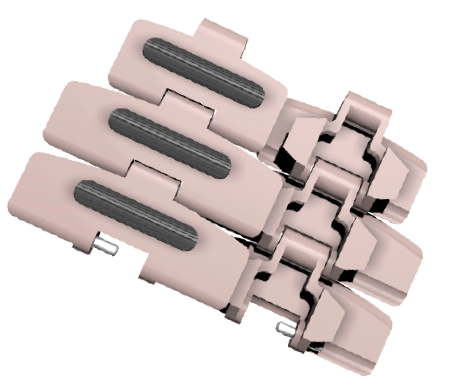 Monorey Chains Hfl 880 Series Plastic Friction Top Chains with Rubber Top Sideflexing Chains for Inclined and Declined Conveyors.