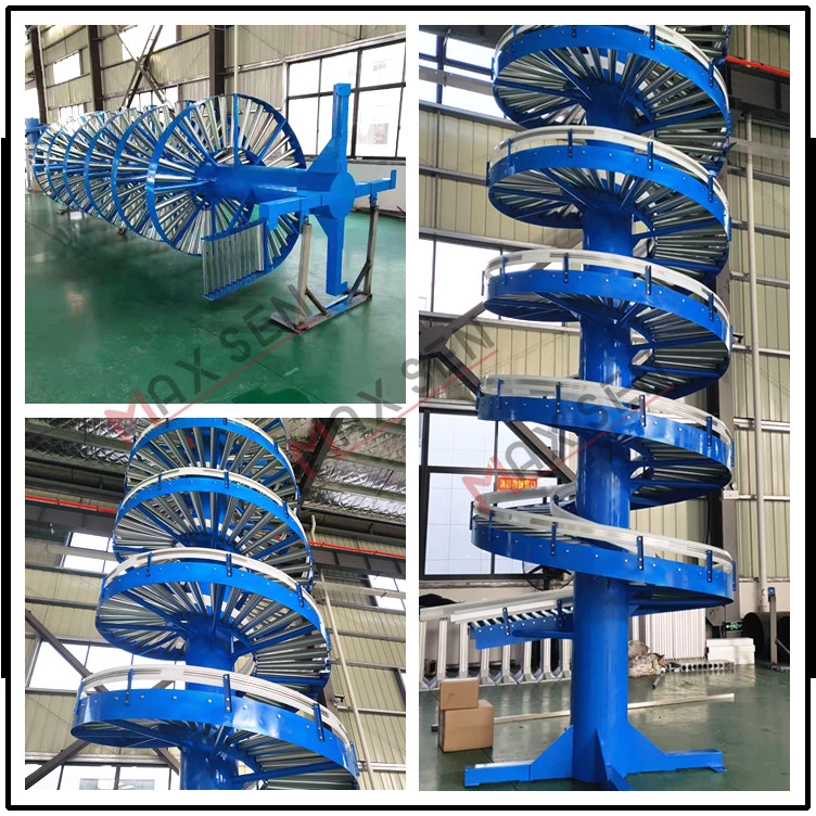 Maxsen China Factory Supply Spiral Conveyor for Carton Boxes Delivery Logistics Warehouse Automation Conveyor System Support