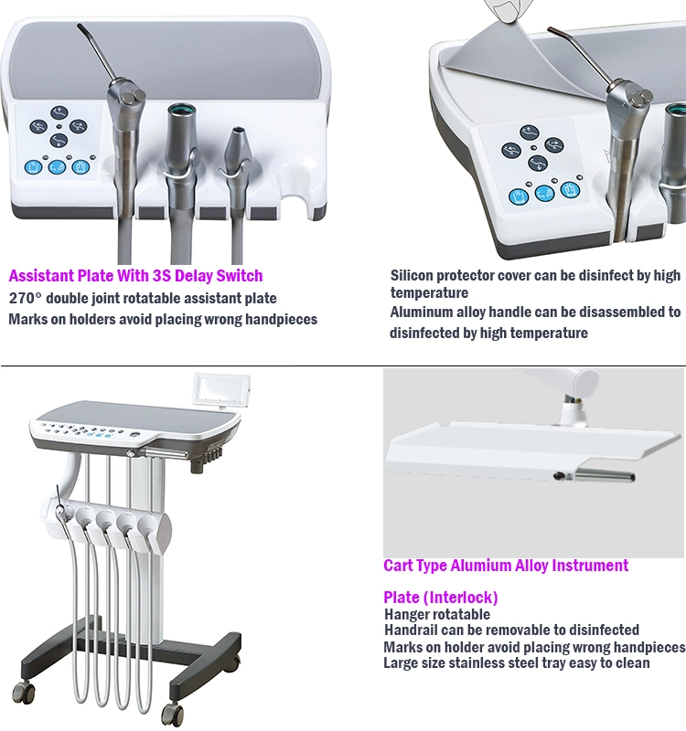 Height-Adjustable Sensor Brightness Color Temperature Adjustable LED Operating Light Dual Armrest Rotatable Ceramic Spittoon Children Kids Dental Chair Unit