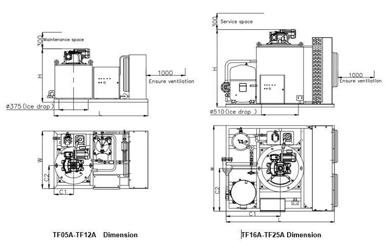 Thermojinn Ice Flake Machine with Brand Compressor for Poeltry Slaughter Processing