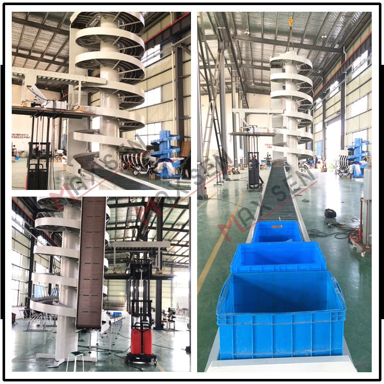 Maxsen China Factory Supply Spiral Conveyor for Carton Boxes Delivery Logistics Warehouse Automation Conveyor System Support