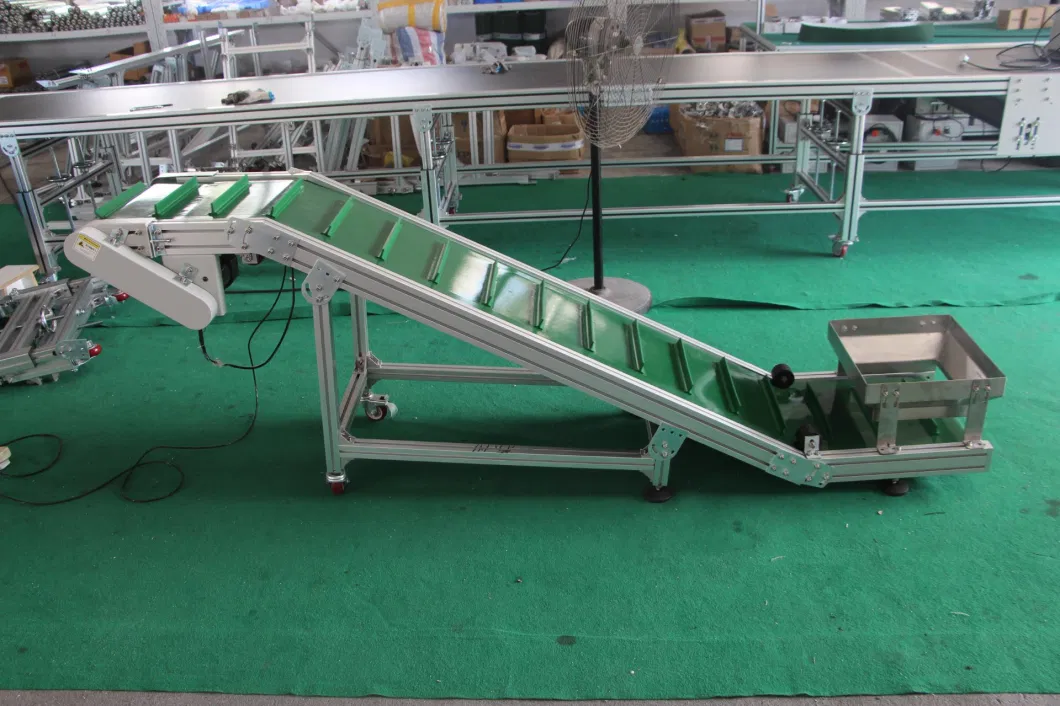 Incline Conveyor Stainless Steel Frame Plastic Modular Inclined Belt Lifting Conveyor