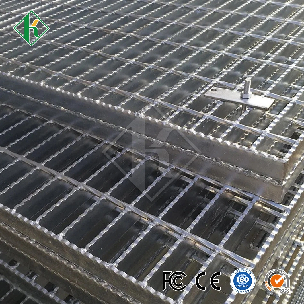 Kaiheng Metal Open Bar Gratings Wholesaler Hot DIP Galvanized Industry Steel Grating Walkway Platform China Galvanized Floor Platform Steel Grid