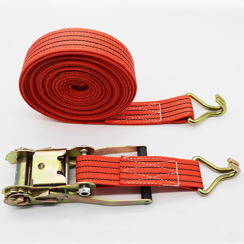 Manufacturer PP Width 50mm Red Ratchet Buckle Tie Down Cargo Lashing Belts