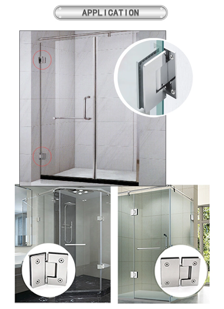 Bathroom Frameless Brass Zinc Alloy Stainless Steel Glass Shower Hinge 7603