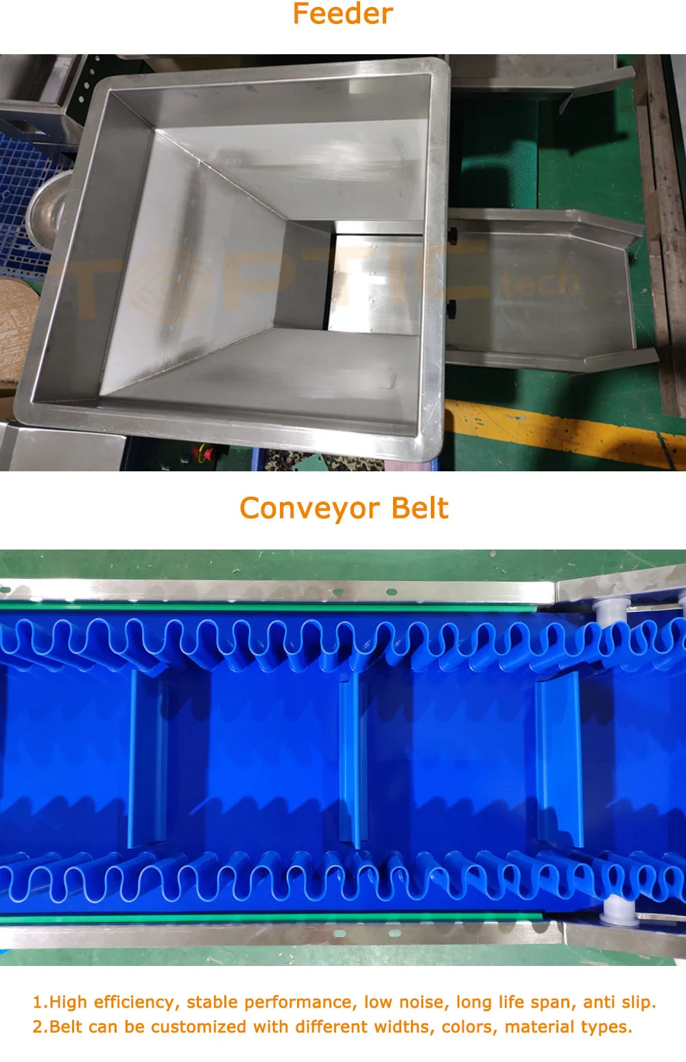 Tt-IC-01 PVC White/ Blue Flat Belt Conveyor System