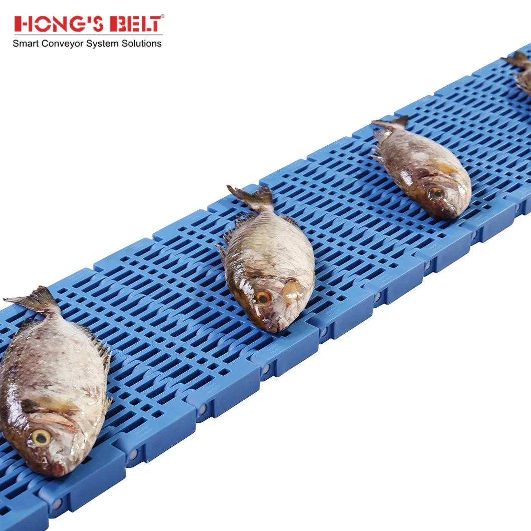 Hongsbelt HS-901b Flush Grid Modular Plastic Conveyor Belt for Seafood Processing