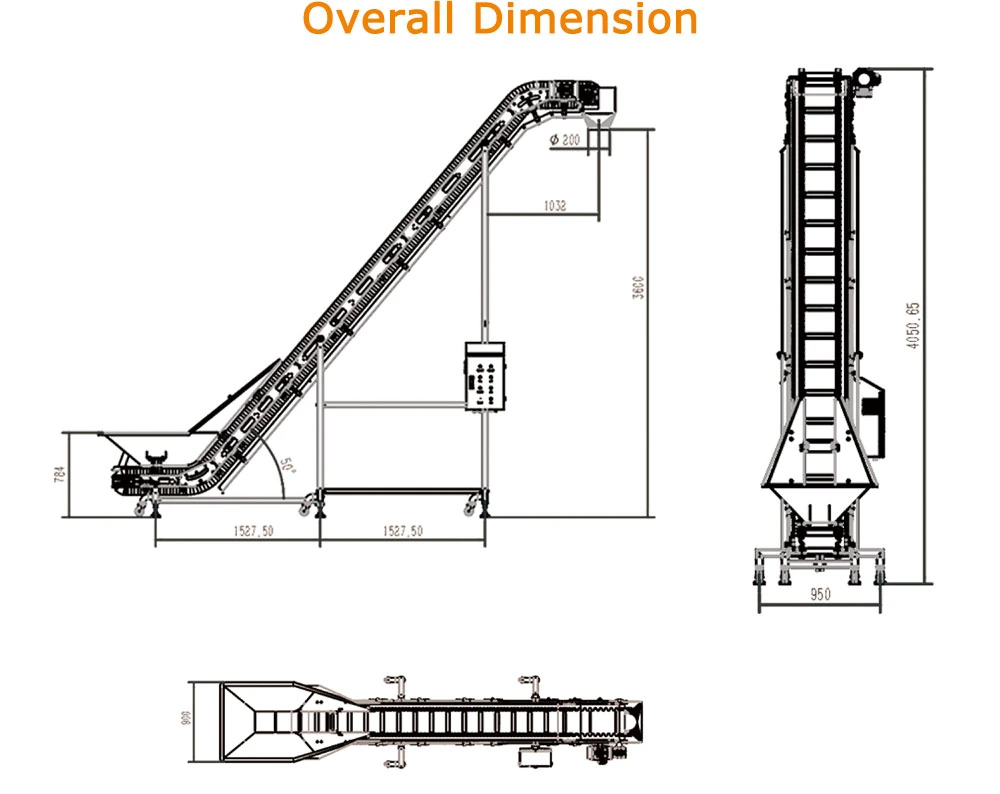 Tt-IC-01 Washable Belt Conveyor Easy Installation Operation Frozen Food Vegetables Feeding Conveyor for Bag Case Box Packing Line System