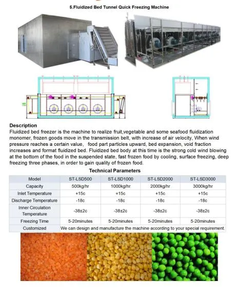 IQF Tunnel Conveyor Belt Cooling Freezing Machine for Avocado Pizza Tart Dough