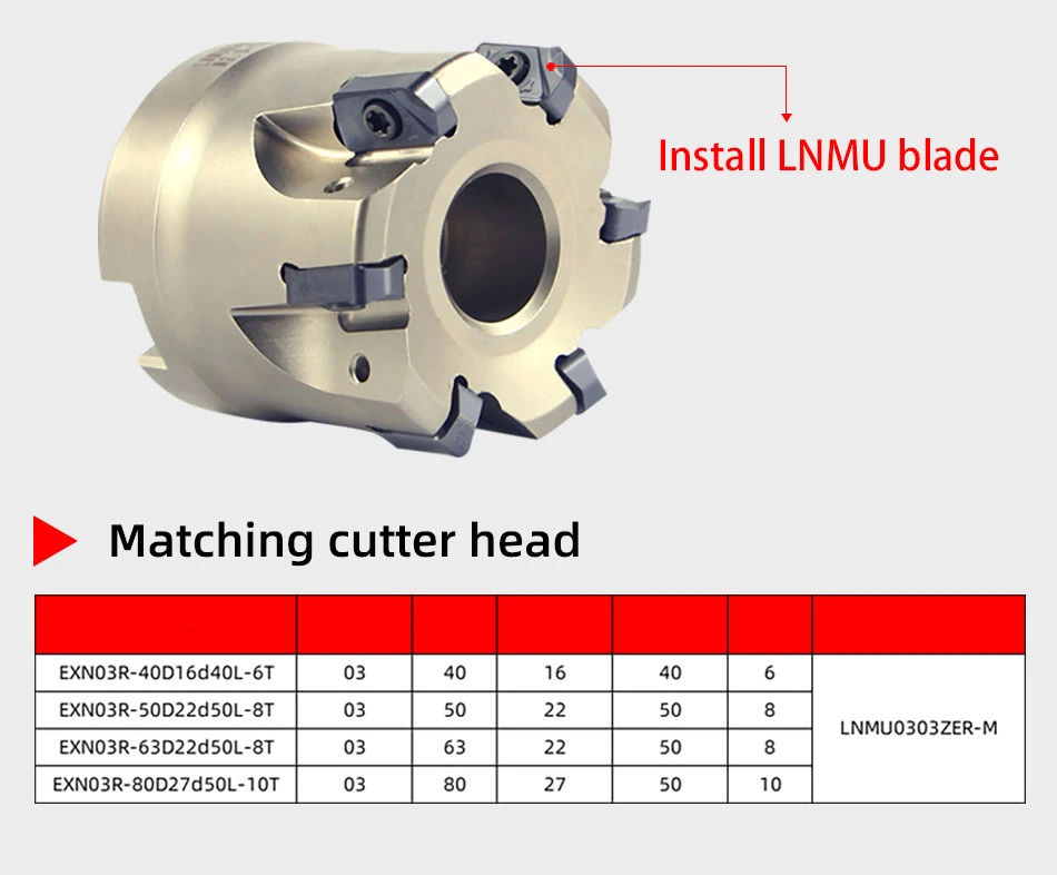 Txn03r Face Milling Cutter Head Support for CNC Insert Lnmu0303zer Holder