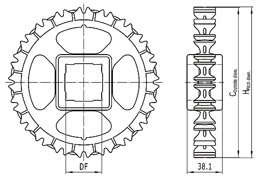 Haasbelts Plastic Conveyor Chain Flat Top Base Flight 1600 Modular Belts