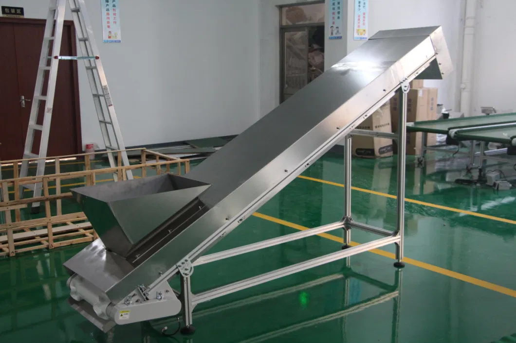 Incline Conveyor Stainless Steel Frame Plastic Modular Inclined Belt Lifting Conveyor