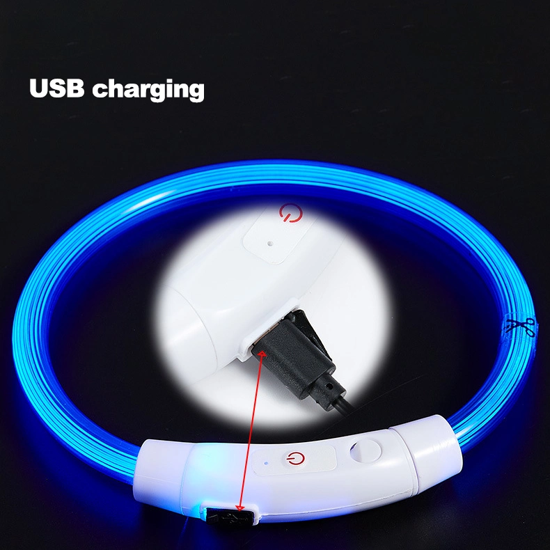 2024 Temu Hot Sell LED Pet Collar USB Charging Colorful Light Outdoor Safety Dog Collar