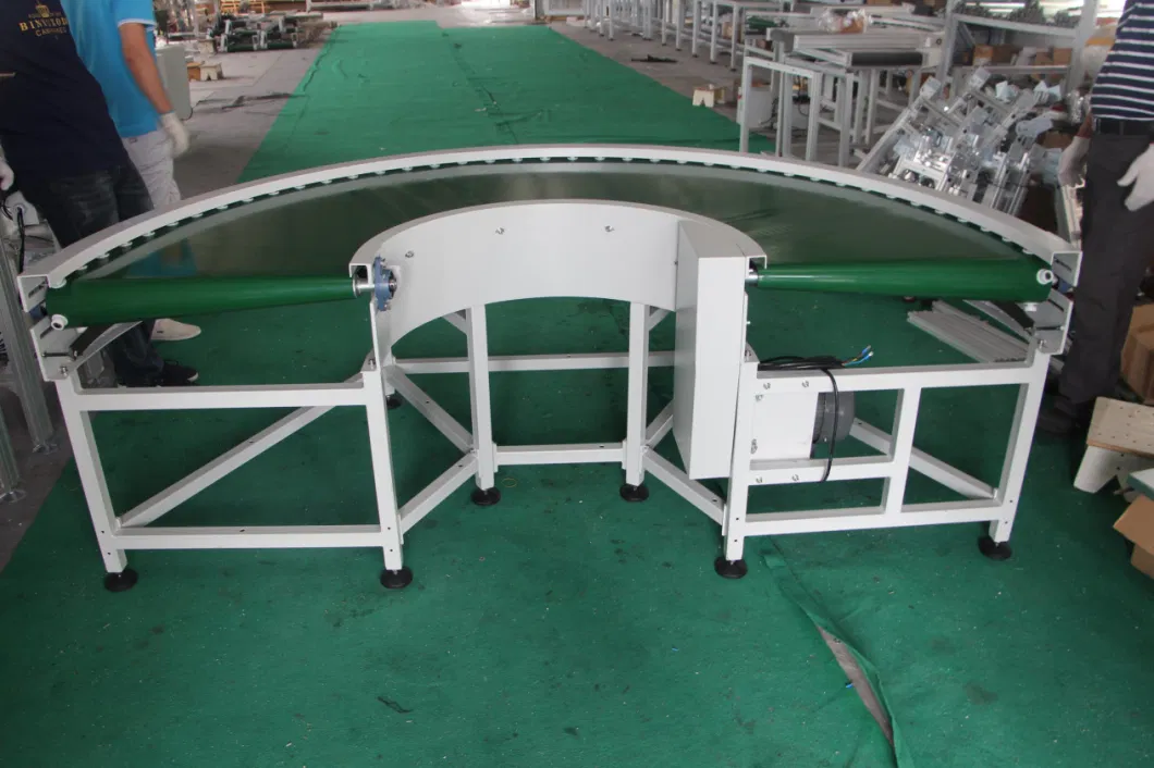 Curved Belt Conveyor Industrial Flat PVC Belt Line Turning Curved Conveyor Machine Assembly Equipment