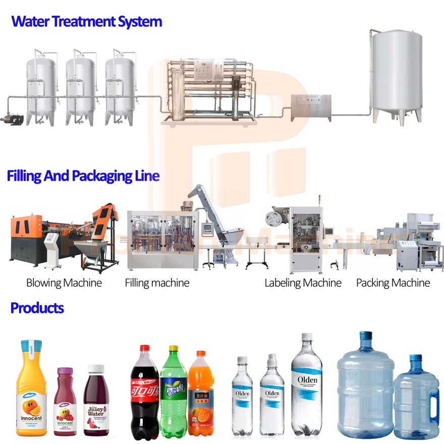Top Technology Professional Automatic 3 in 1 Rinsing Filing Capping Machine Mineral Pure Water Liquid Juice Bottling Plant