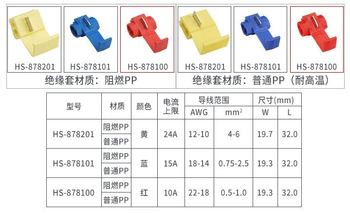 T Type Wire Electrical Cable Connectors Quick Splice Crimp Terminal Fast Connecting Joints