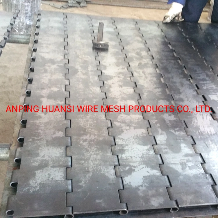 Chain Plate Slat Steel Hinge Conveyor Belt for Hot Treatment