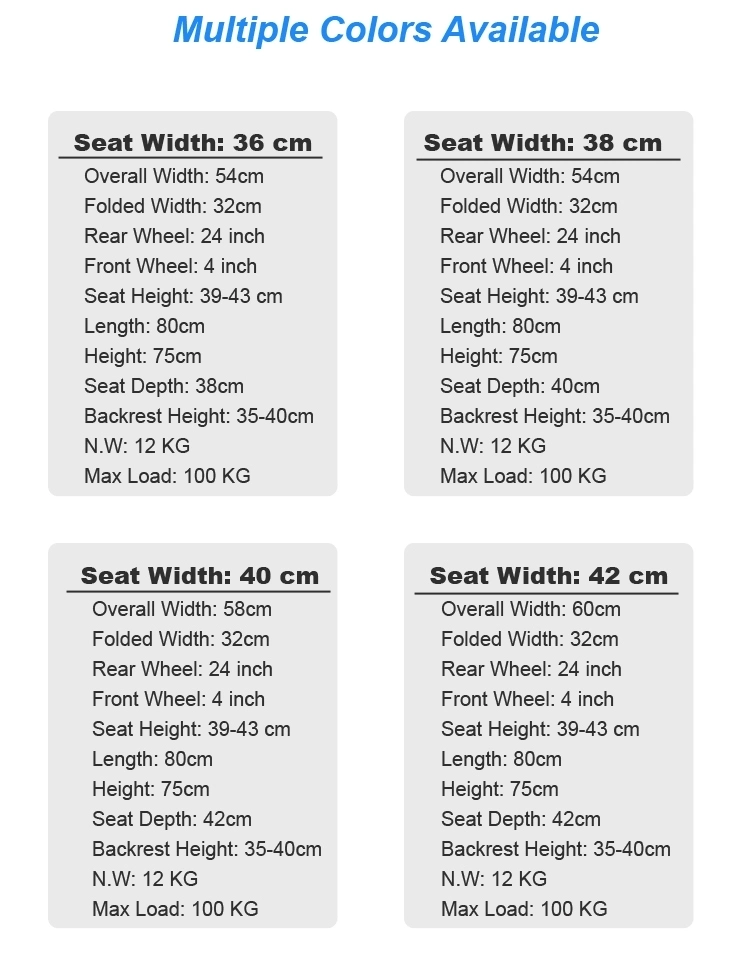 Wholesale Cheap Price Manual Wheelchair Foldable Wheel Chair Manual Customized Color