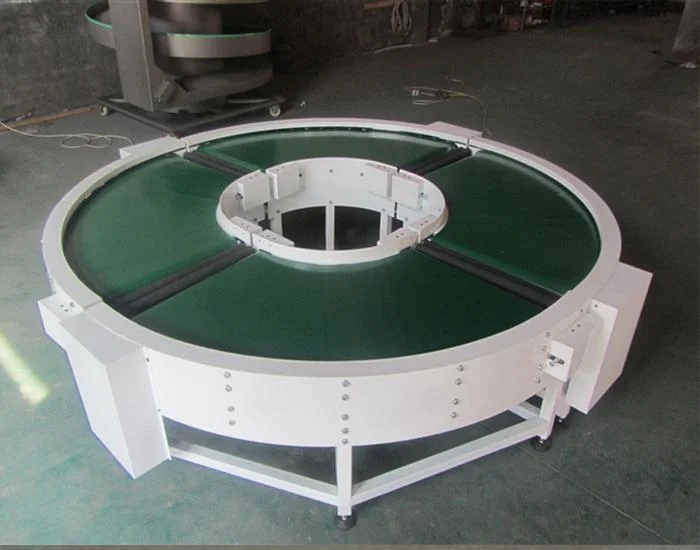 Hot Sale Efficiency Green Food PVC PU Curved Turning Round Belt Conveyor