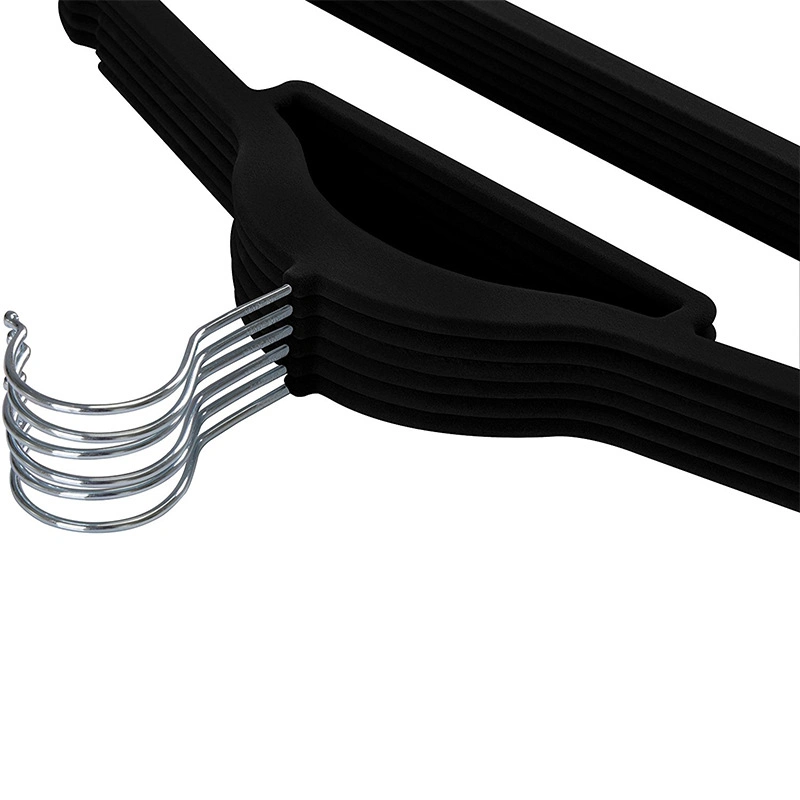 Rubber Space-Saving Hangers, Black Hanger