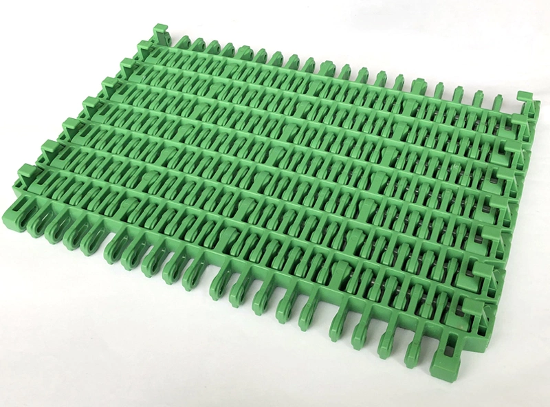 Haasbelts Plastic Conveyor Chain Is615 Radius Flush Grid with Pop-up Flights Modular Belt