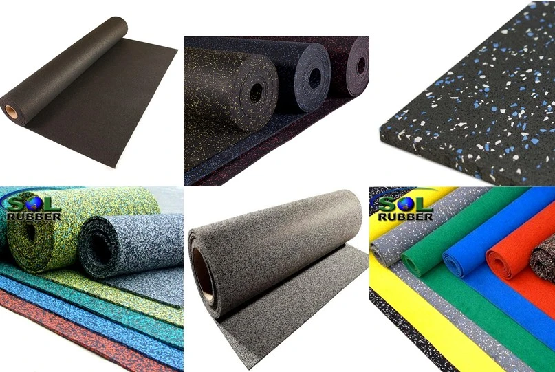 Sol Rubber Non Slip Wholesale Fitness EPDM Rubber Roll Gym Flooring