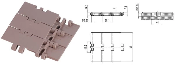 Straight Running Plastic Chains (820) for Bottling Industry