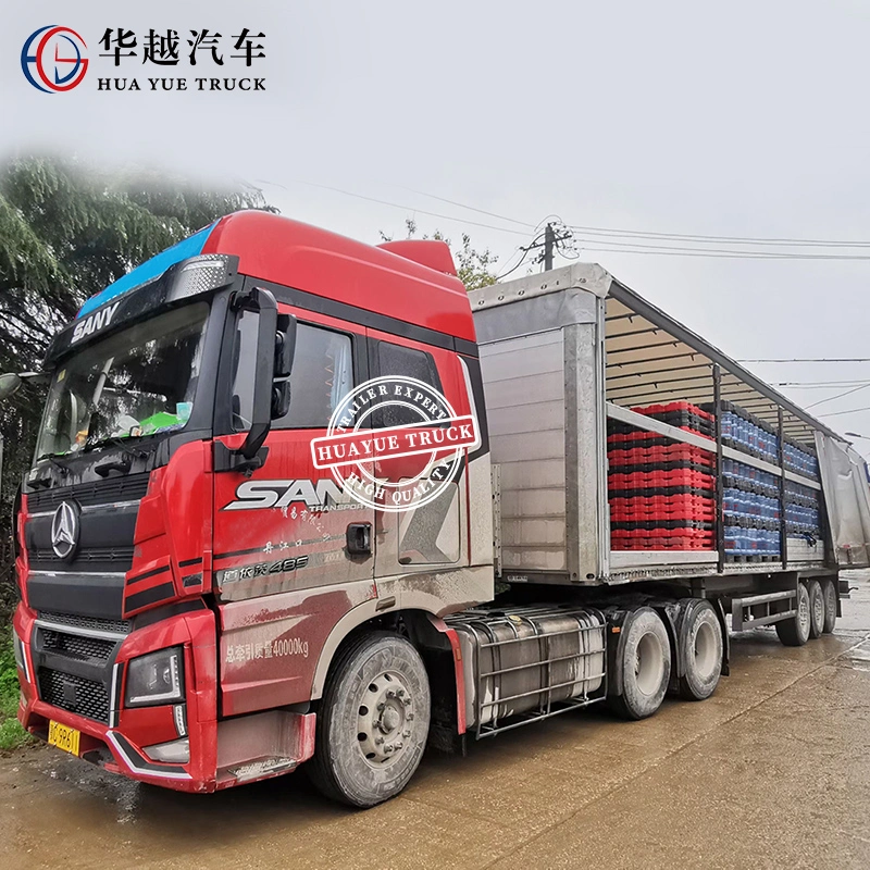 3 Axle 50 Tons 50tons Box Van Cargo Transport Durable Side Curtain Semi Trailer for Cargo Protection