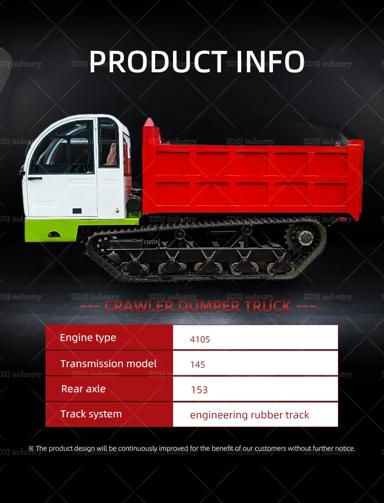 Rubber Crawler Dumper for Various Road Surfaces Crawler Dumper Price