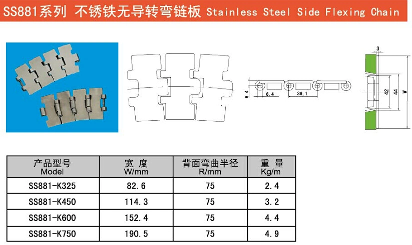 Slat Top Stainless Steel Conveyor Chain/Table Top Chain of Conveying System