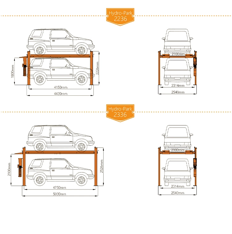 CE Auto Hydraulic Four Post Car Hoist Parking Lift