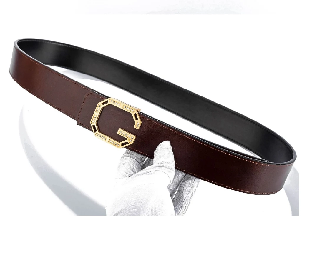 Custom Luxury Business Top Smooth Genuine Leather Men Fashion Designer Belt