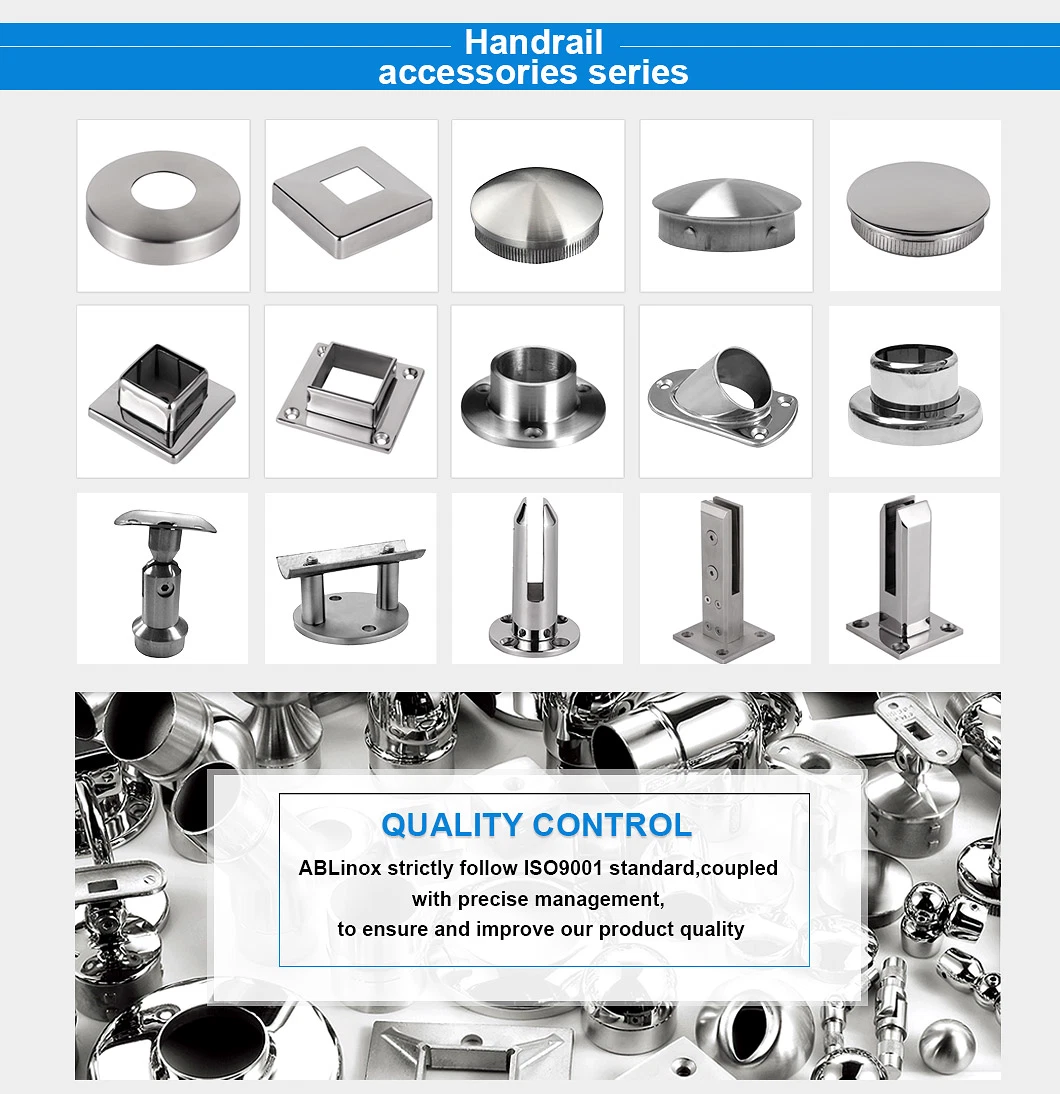 CNC Machine Part 304 Stainless Steel Handrail Support Square Flange Base