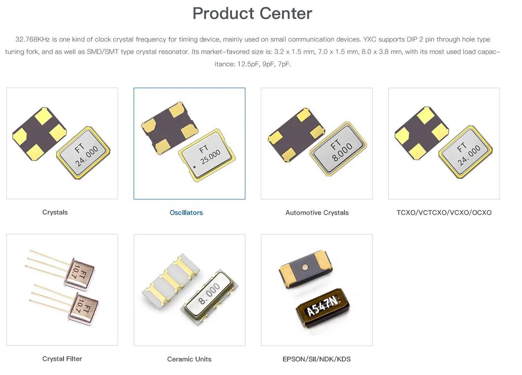 Direct Manufacturer of Crystal Resonator/Oscillator SMD7050 16MHz 12PF 20ppm with Wide Operating Temperature Range for Harsh Environments