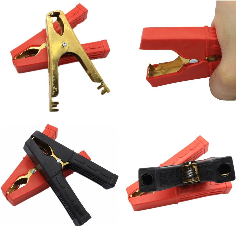 Wholesale Battery Storage Clips Black Red 100A Pure Copper/Brass Medium Connecting Wire Battery Spring Clamp