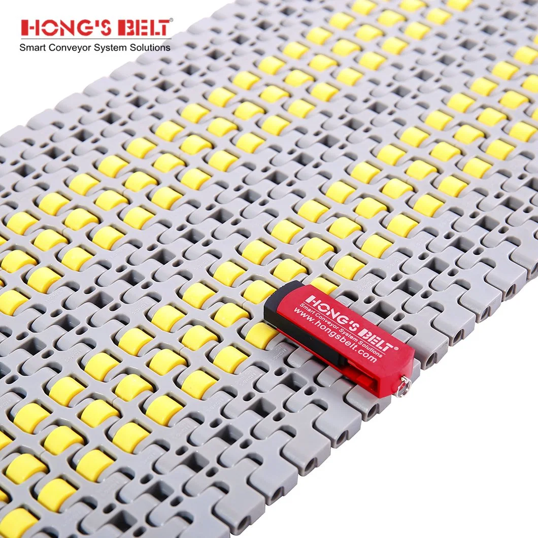 Hongsbelt HS-1100C Roller Top Modular Plastic Conveyor Belt for Beverage Packing Line