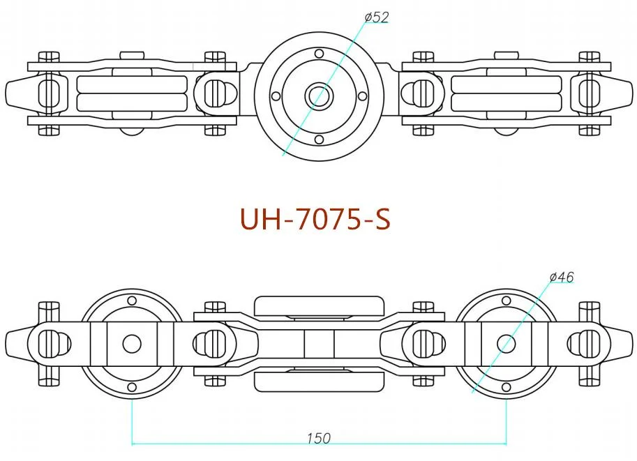 High Quality Enclosed Overhead Conveyor Chain 5 Ton Uh-5075 Series Straight Track