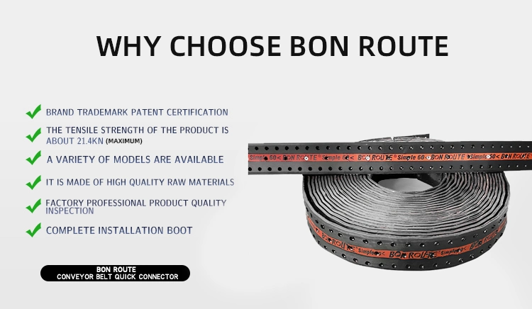 Bon Route Best Selling Durable Using High Quality Cheap Wear Resistant Rubber Conveyor Belt Quick Connector