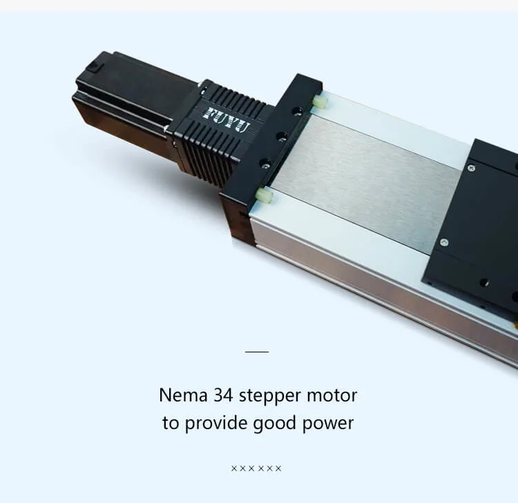 Electrial Linear Rail Guide with Stepper Motor Exposed Left Right Bottom Side