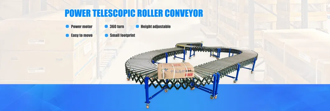 Customized Support Portable Expandable Telescopic Flexible Roller Conveyor Used for Transfer Boxes