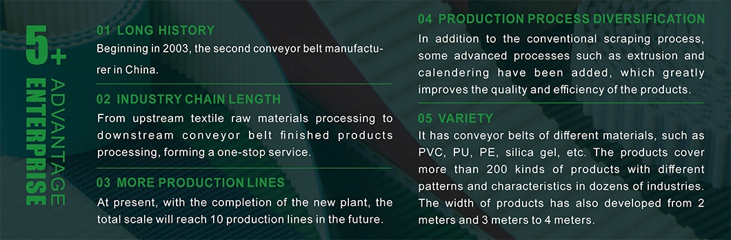 Shun Sheng Industrial PVC/PU Rough Top Conveyor Belt Sushi