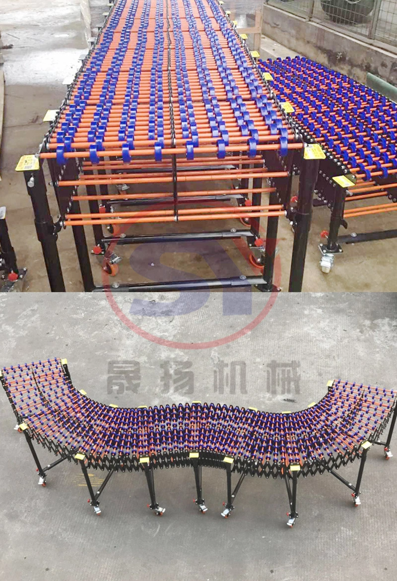 Gravity Skate Wheel Telescopic Roller Conveyor for Pan Box Transmission