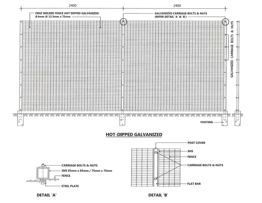 358 Anti Climb Fence Welded High Security Prison Mesh Fencing with Razor Barbed Wire Spikes