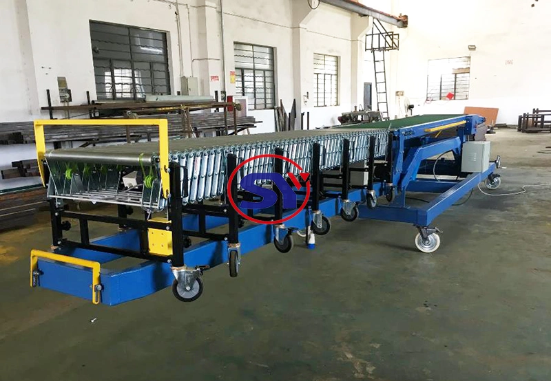 Container Truck Loading Unloading Flexible Belt Conveyor Motorised Telescopic Roller Conveyor for Carton Box