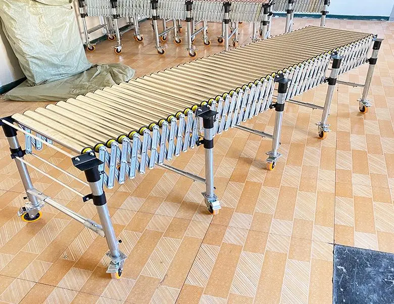 Flexible Roller Conveyor Systems with Power Support Custom Length and Width