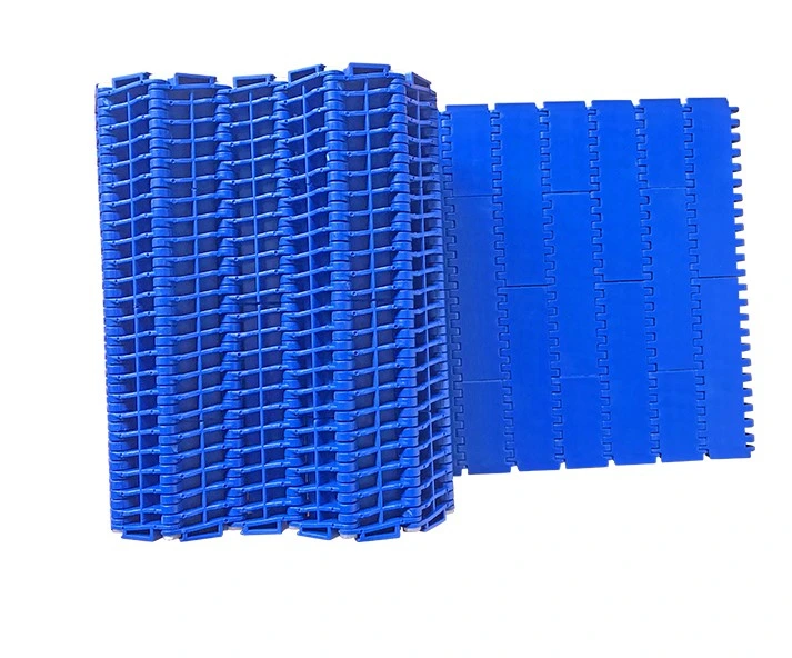 900 Dynamic Transition Mold to Width Raised Rib Flat Top Mesh Top Friction Top Raised Rib Plastic Modular Conveyor Belt Match with Finger Transfer Plates